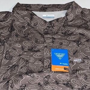 Columbia Fishing Shirt Mens 6X PFG brown hunting deer button fish duck 6XL $60